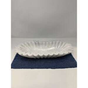 Marble Ruffle Bowl, Marble Oval Ruffle Bowl, Marble Fluted Bowl, Marble Scallop